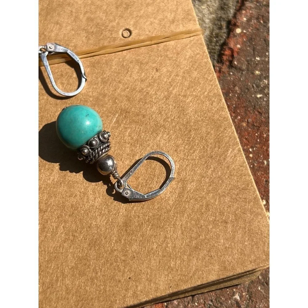 Turquoise And Sterling Silver Earrings
